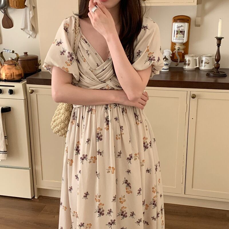 【dress】Vネックワンピース M22534