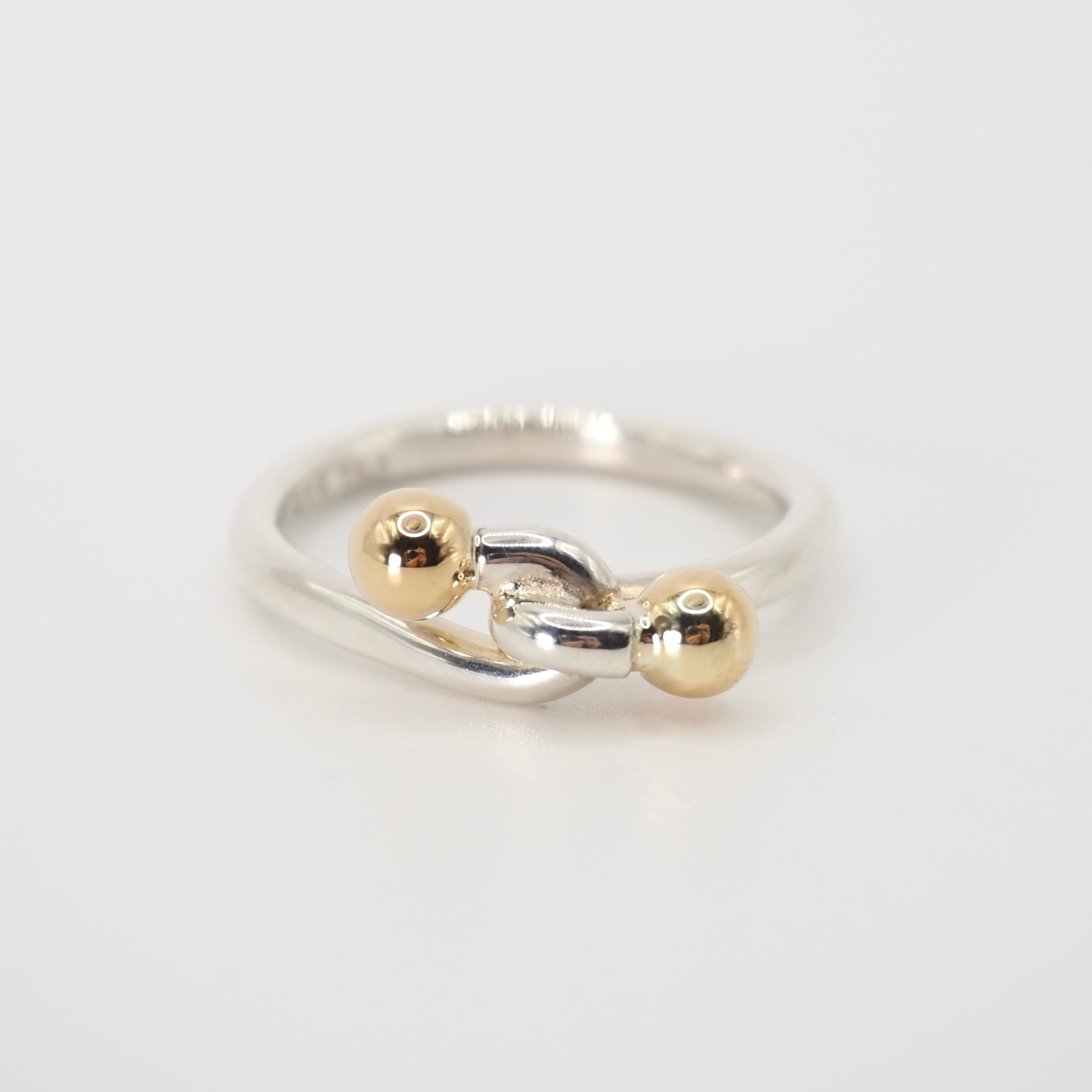 ティファニー　ラブノットリング　シルバー×18K　約10号 Tiffany&Co. 約10号 ラブノットリング シルバー925 K18 ティファニー