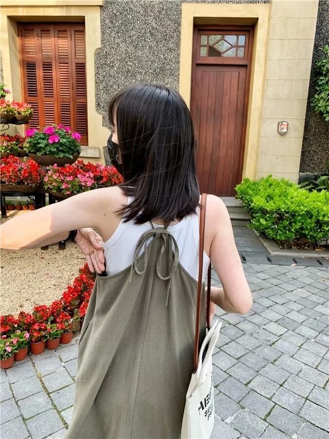 リネンブレンド　サロペット　AJ33167-1001