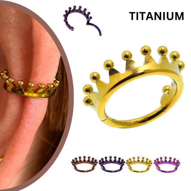 金属アレルギー対応 王冠ピアス ボディピアス 16G 全4色 クリッカー