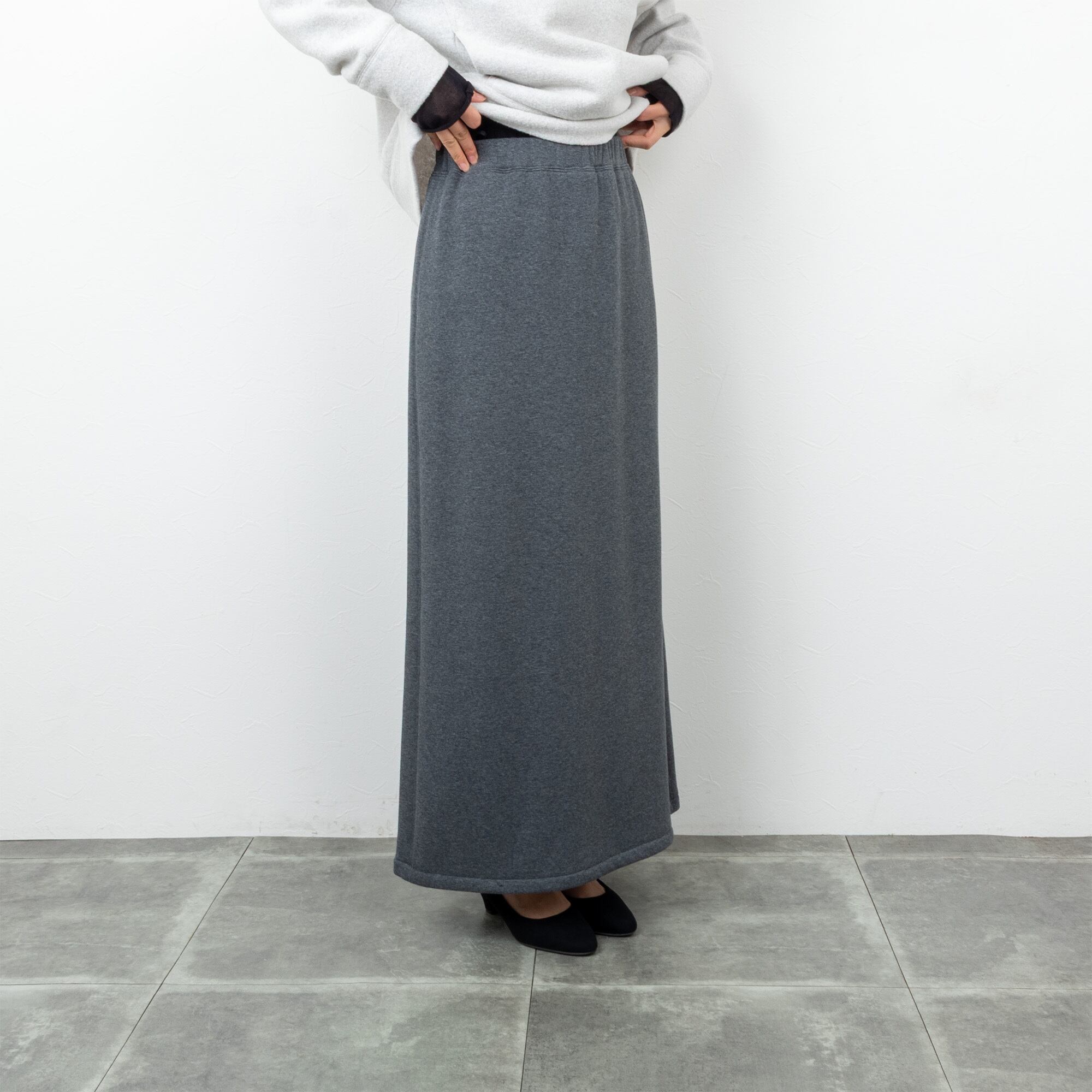 cafune／カフネ】裏起毛バックフレアロングスカート（ブラウン） | La