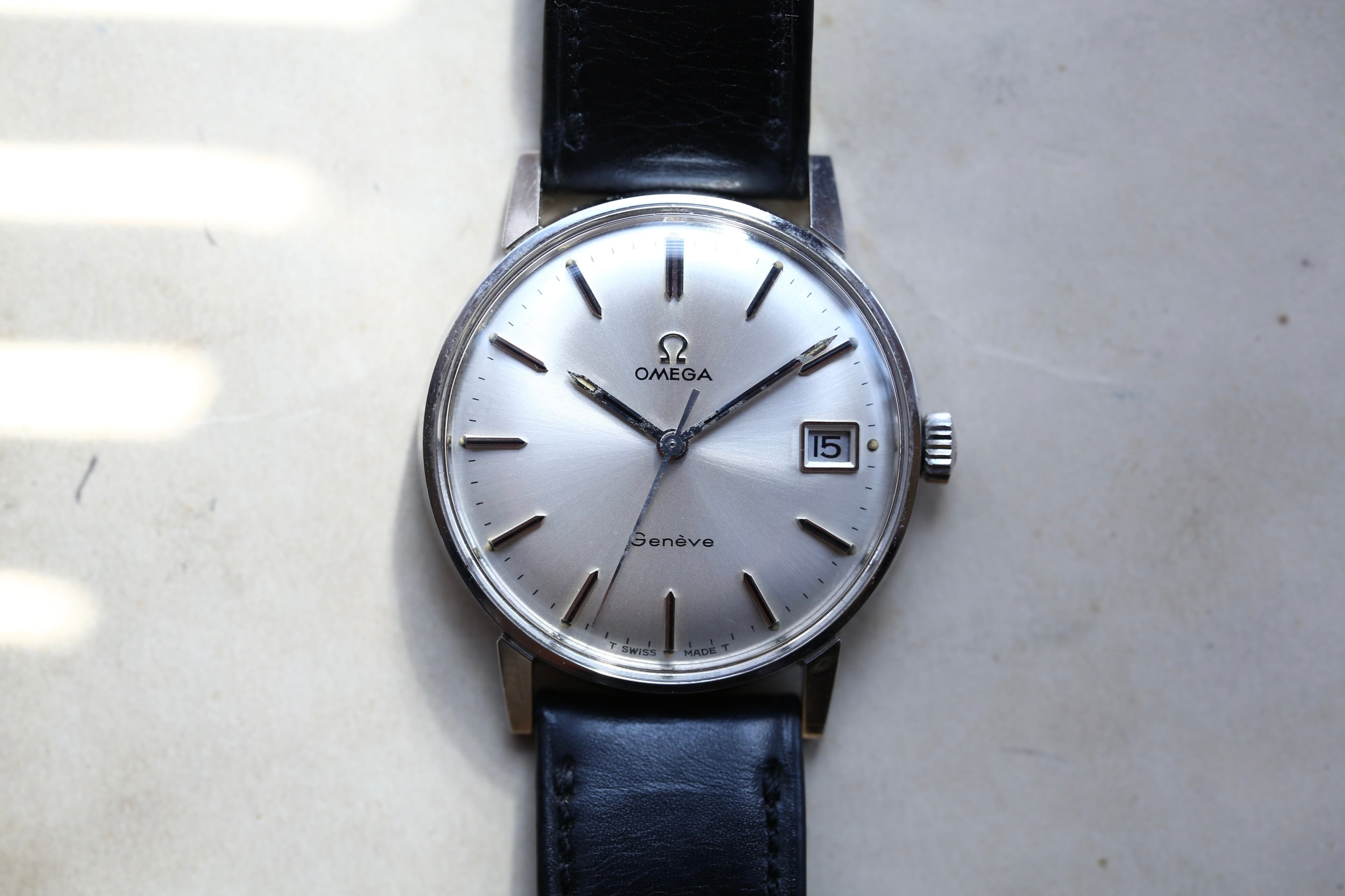 【OMEGA】 1960年代製 オメガ シーマスタージュネーブ デイト オールオリジナル 純正ベルト＋尾錠 手巻き / Vintagewatch /  Geneve / Cal.613 1960’s | アンティーク・ビンテージ時計修理・販売 WhiteKings(ホワイトキングス) powered 