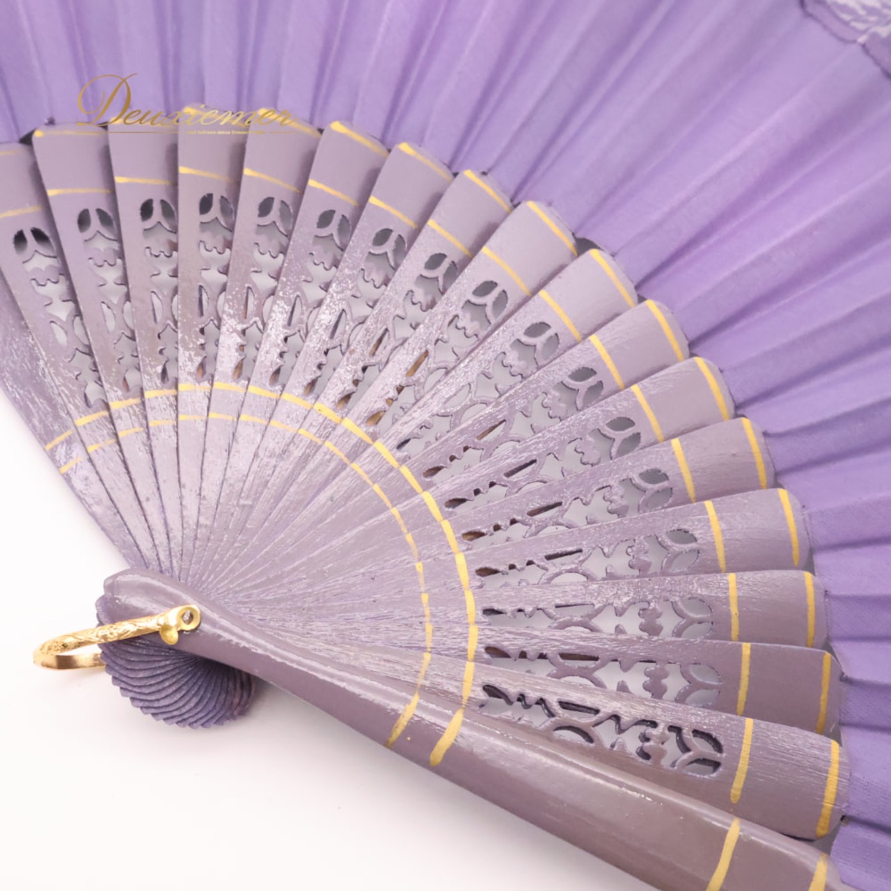 フラメンコ 小物 33.5cm アバニコ パープル系 ゴールド系 紫 扇子 せんす レース 花柄 模様 小道具 ダンス小物 華やか 練習 レッスン 舞台 発表会 イベント ダンス ステージ フラメンコ小物 おしゃれ かわいい