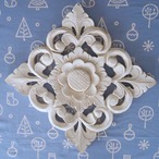 ブロックプリント生地【50cm単位】インド綿  Winter(雪だるま) 水色 #44710-BL1