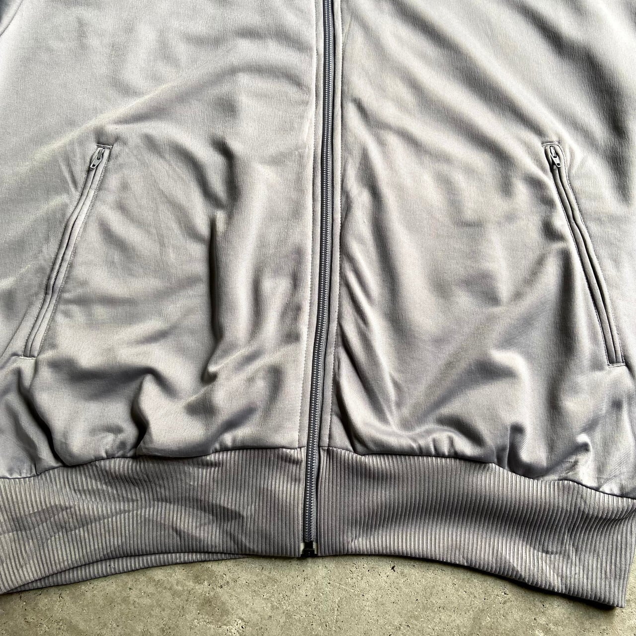 【90s】XL adidas トラックジャケット トレフォイル 刺繍ロゴ グレー