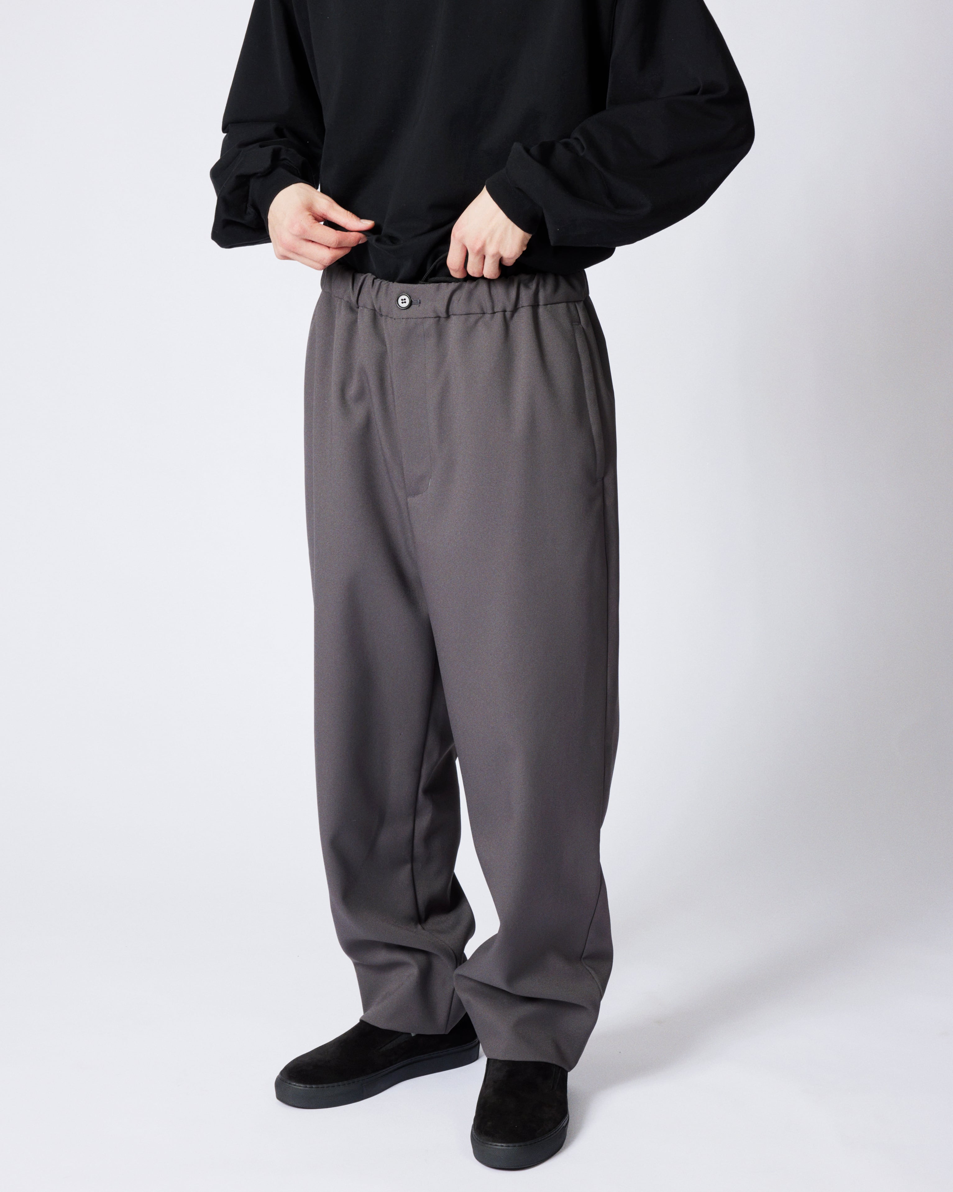 スーツ everyone polyester twill easy slacks everyone polyester twill easy slacks (CHARCOAL) | everyone