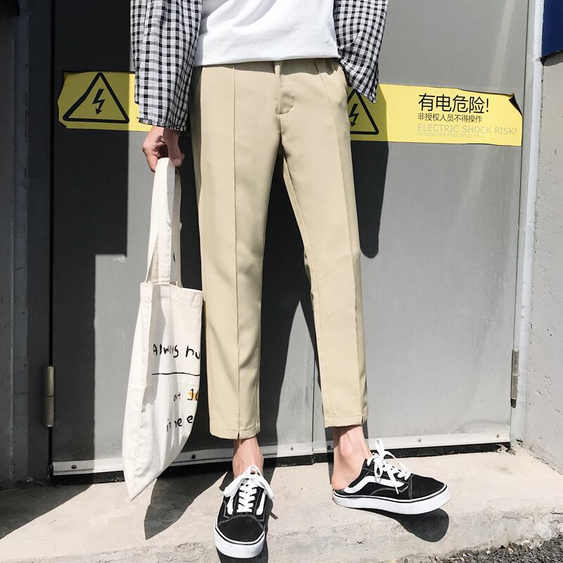 全3色 テーラードパンツ カジュアル ストレート 薄手 無地