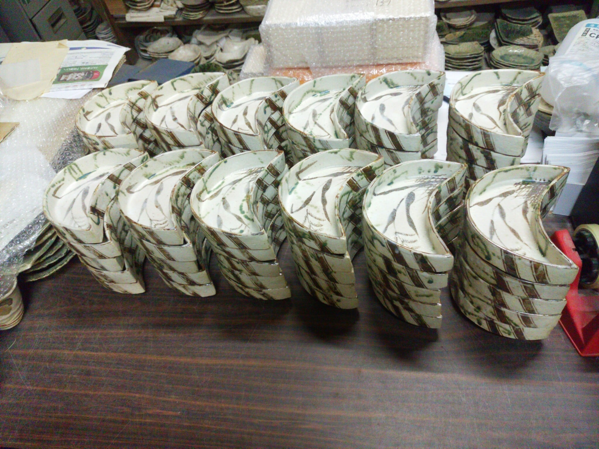 029）弥七田織部三日月向付（一客） | やきもの処 工房「石」