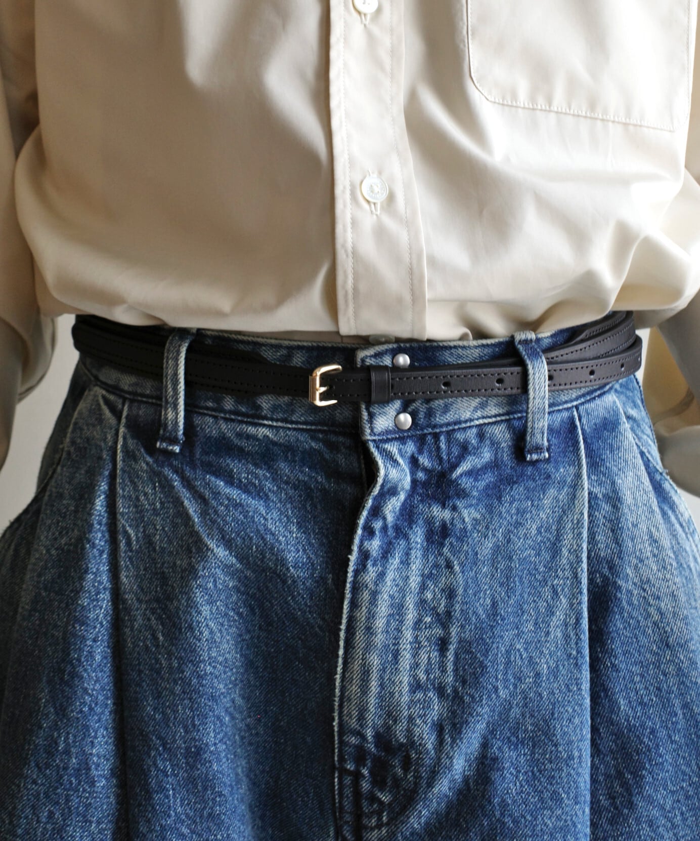 UNUSED / UH0632 LEATHER BELT(BLACK) | AfterSchool (アフター