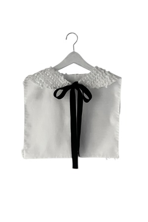 RIBBON ORGANDY DECHABLE COLLAR col.WHITE / F