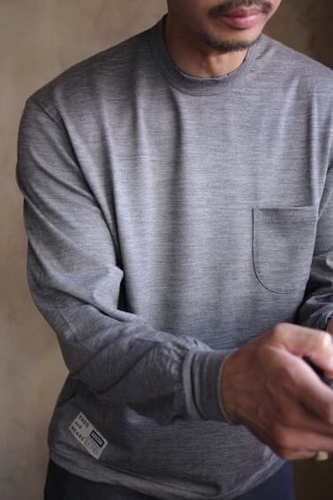 トップス ENDS and MEANS Merino Wool L/S Tee XL ENDS and MEANS / Merino Wool Pocket L/S Tee | iremono