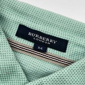 BURBERRY LONDON バーバリー ロンドン BD ボタンダウン 半袖 ポロシャツ M/グリーン系 メンズ 三陽商会