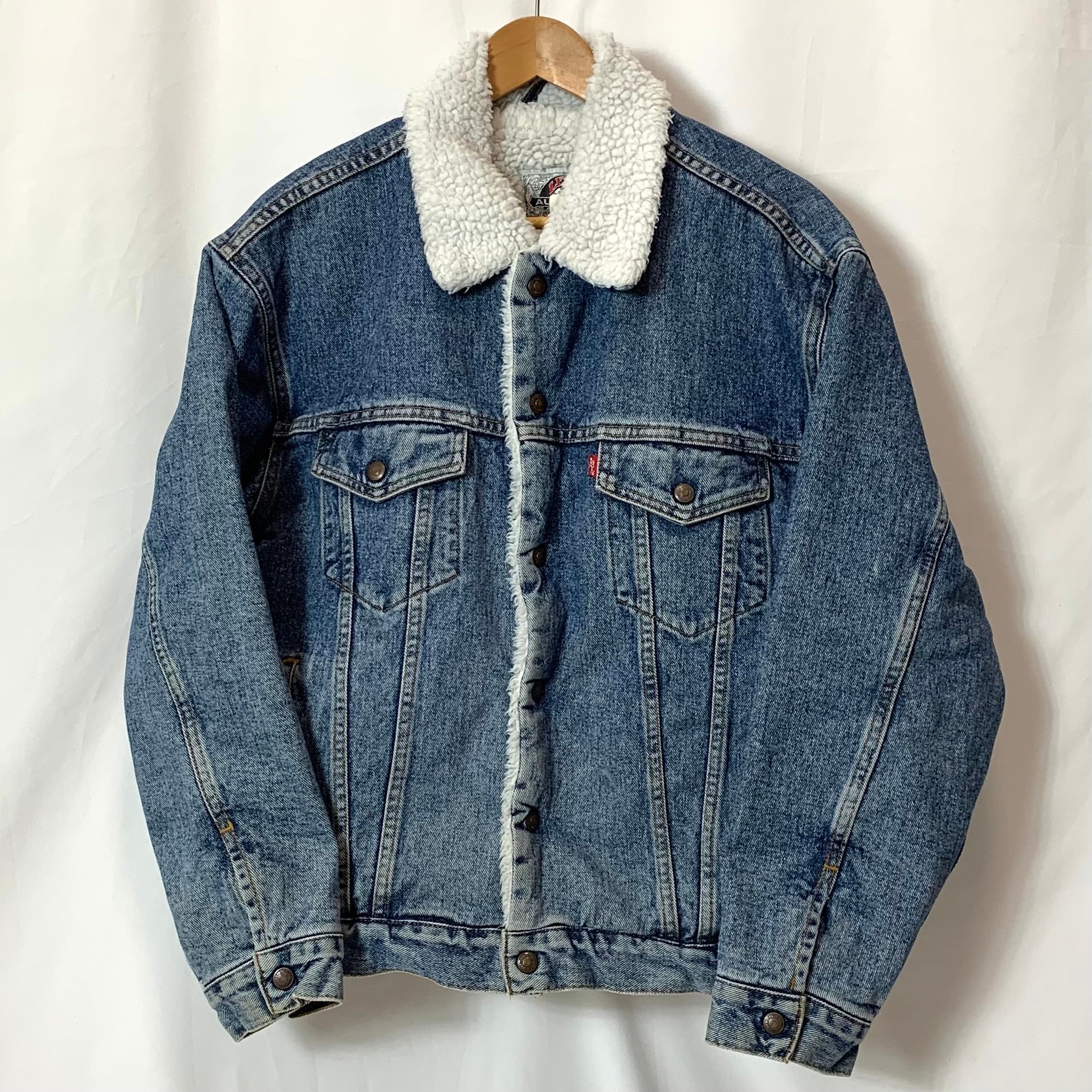 vintage old 80s 90s LEVI'S denim Boa jacket リーバイス デニムボアジャケット ボアGジャン ブルー メンズ  レディース SIZE M