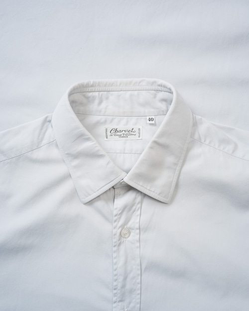 [80’s~] ”Charvet” Regular Collar Cotton Poplin Shirt (Made in France, Place Vendôme)