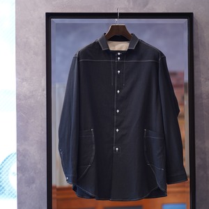 Gorsch the merry coachman(ゴーシュザメリーコーチマン) "Square Collar Solid Shirt" -Ramp Black-