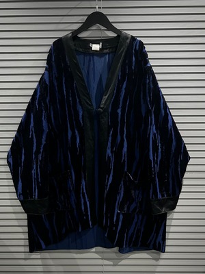 【X VINTAGE】Flocky Zebra Design Vintage Loose Haori Jacket