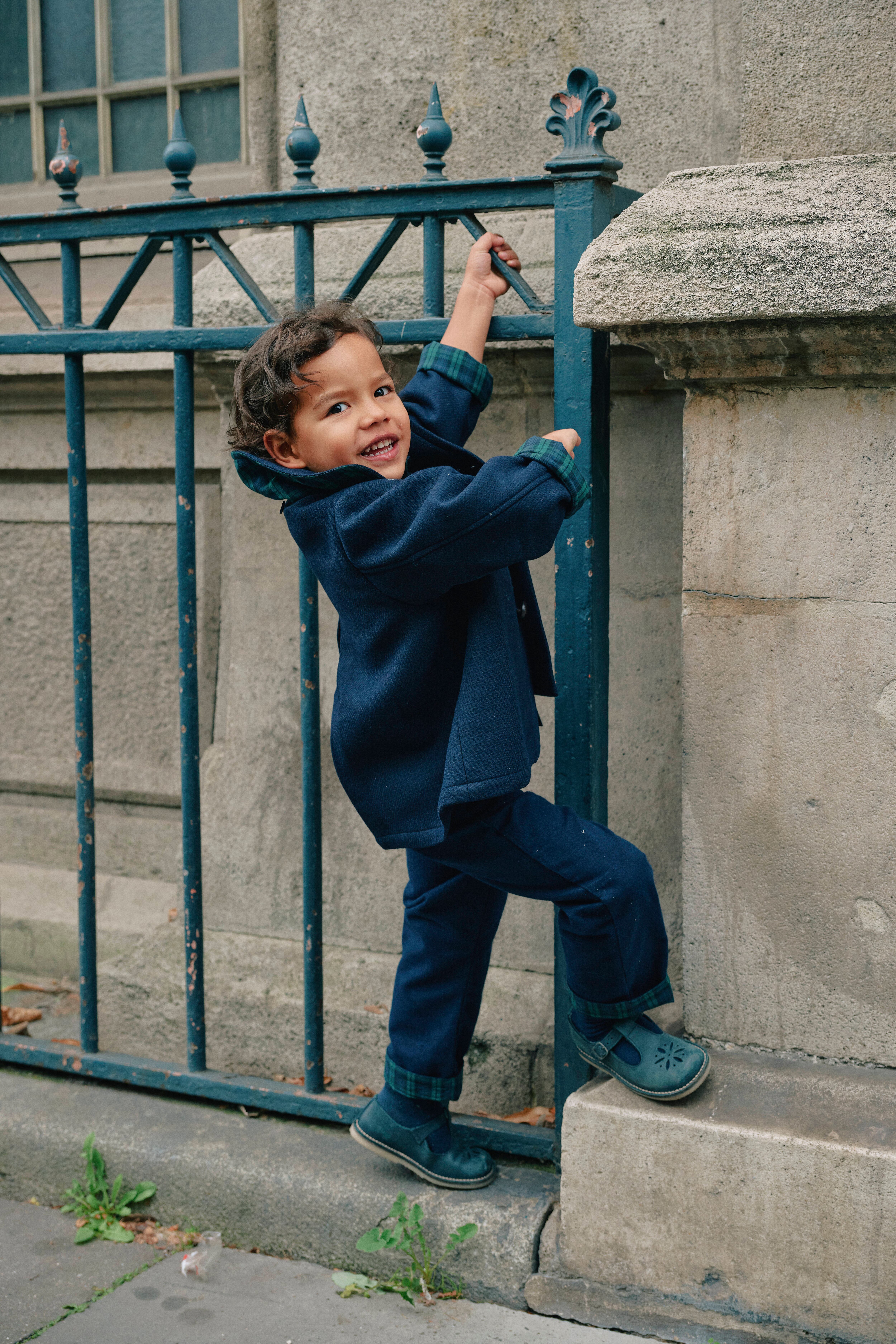 【予約/送料無料】5y-8y / Coat VERNEUIL - blue mostly wool / Maison Marelle