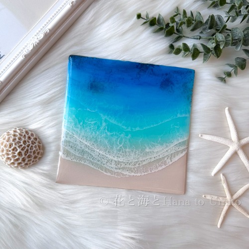 海と白波のキャンバスアート✳︎海レジンアート オーシャンアート