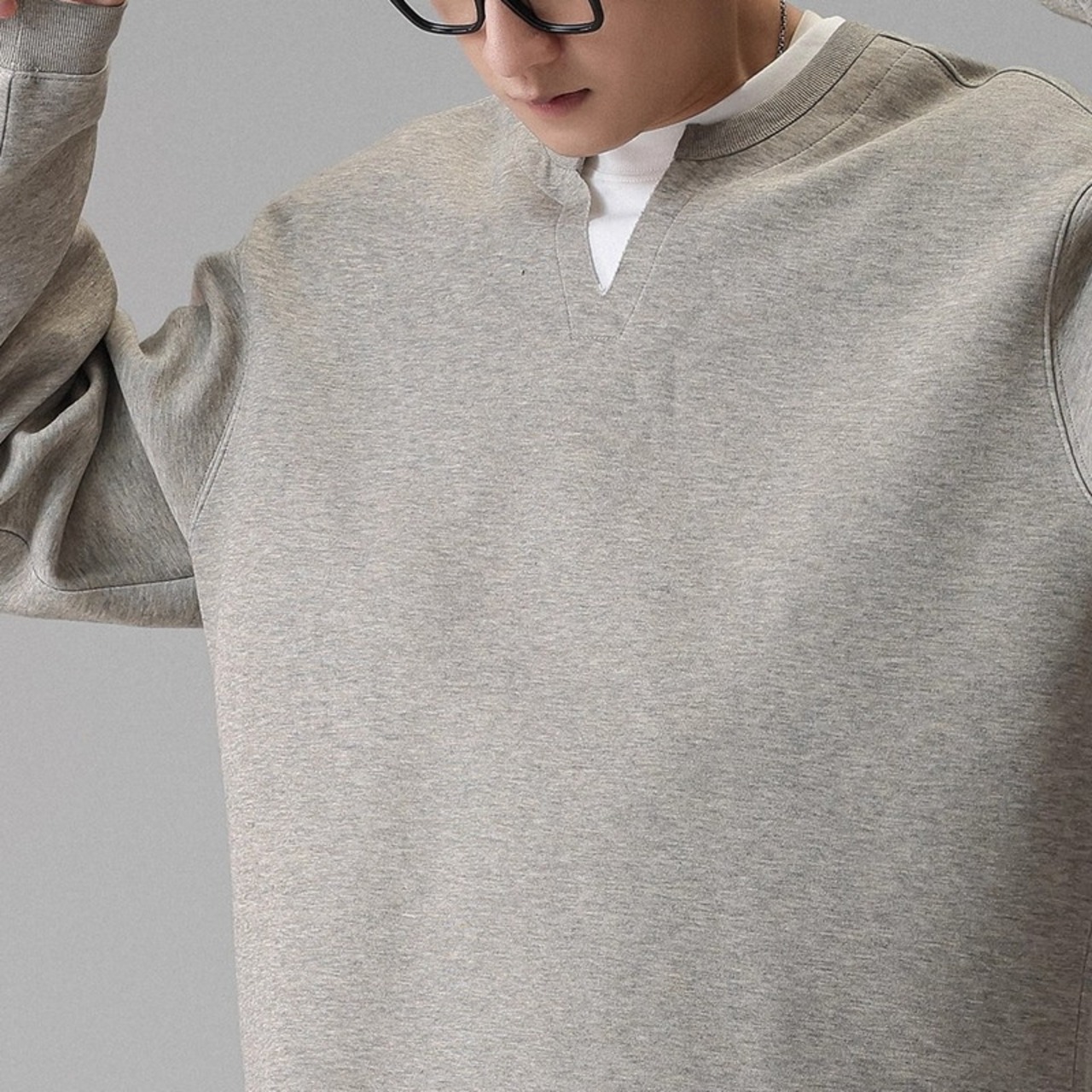 Slit Neck Wide Long Sleeve Sweat ◇2color H0966