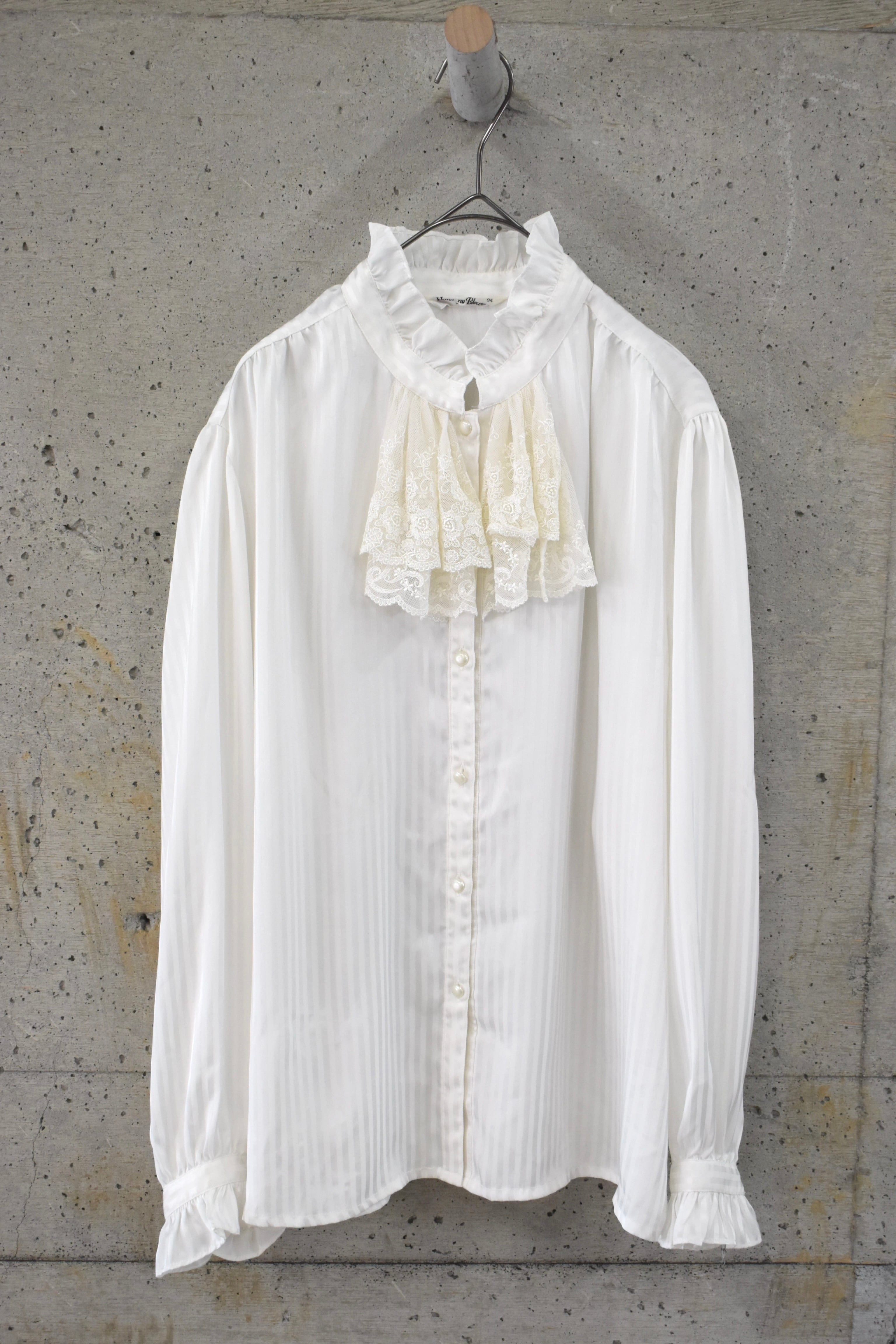 Striped frill blouse