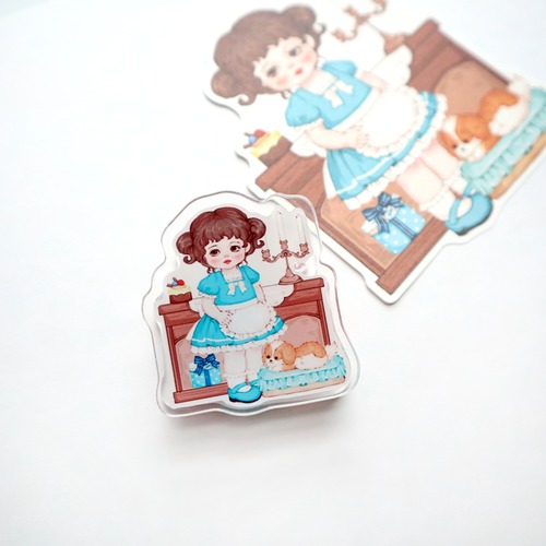 予約☆CHO110 Cherish365【Cherish's paper doll - Luna】アクリル クリップ／手帳アクセサリー