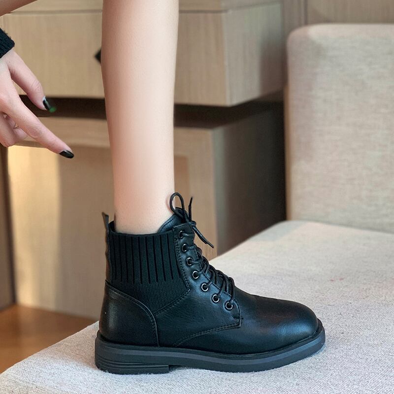 ブーツオータムウィンターレッドカジュアルブラックショート 靴 シューズ 秋物 冬物 部族の婦人靴64674432592