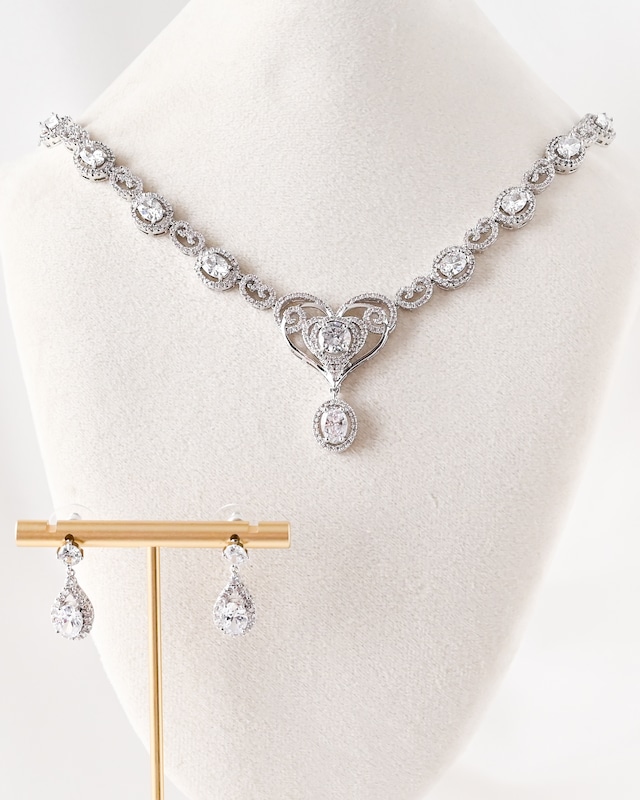 エターナルハートネックレスピアスセット【NE2512-02】