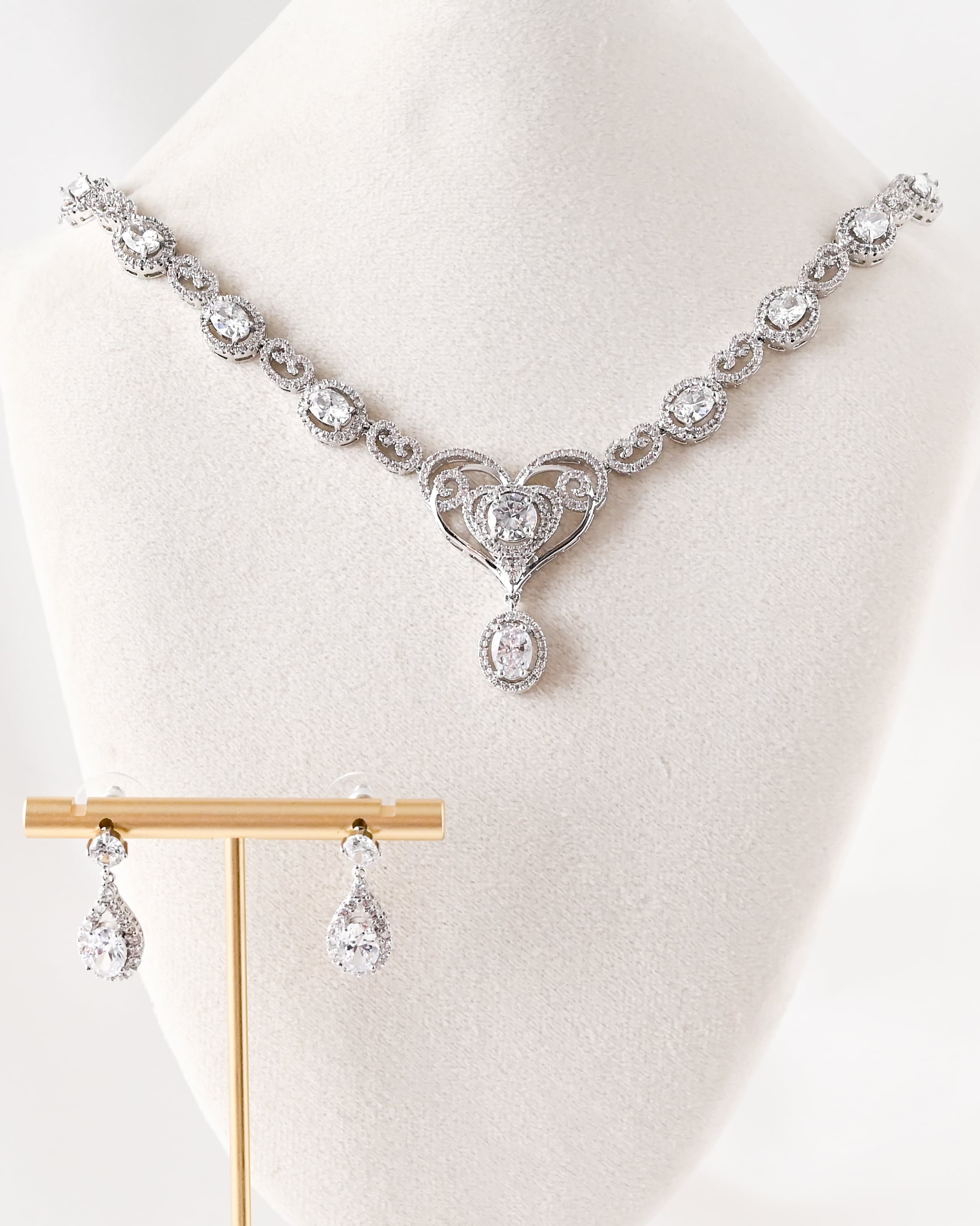 エターナルハートネックレスピアスセット【NE2512-02】