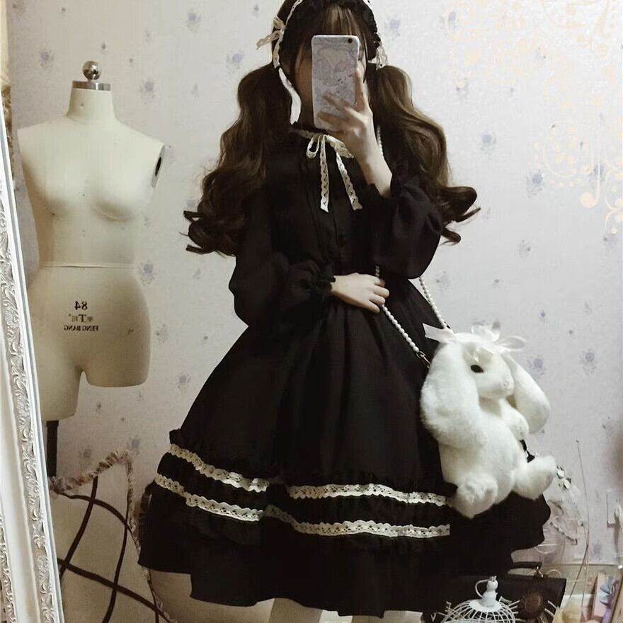 ソフトロリータ ワンピース 長袖 ガーリー 甘め lolita｜SEASONZ