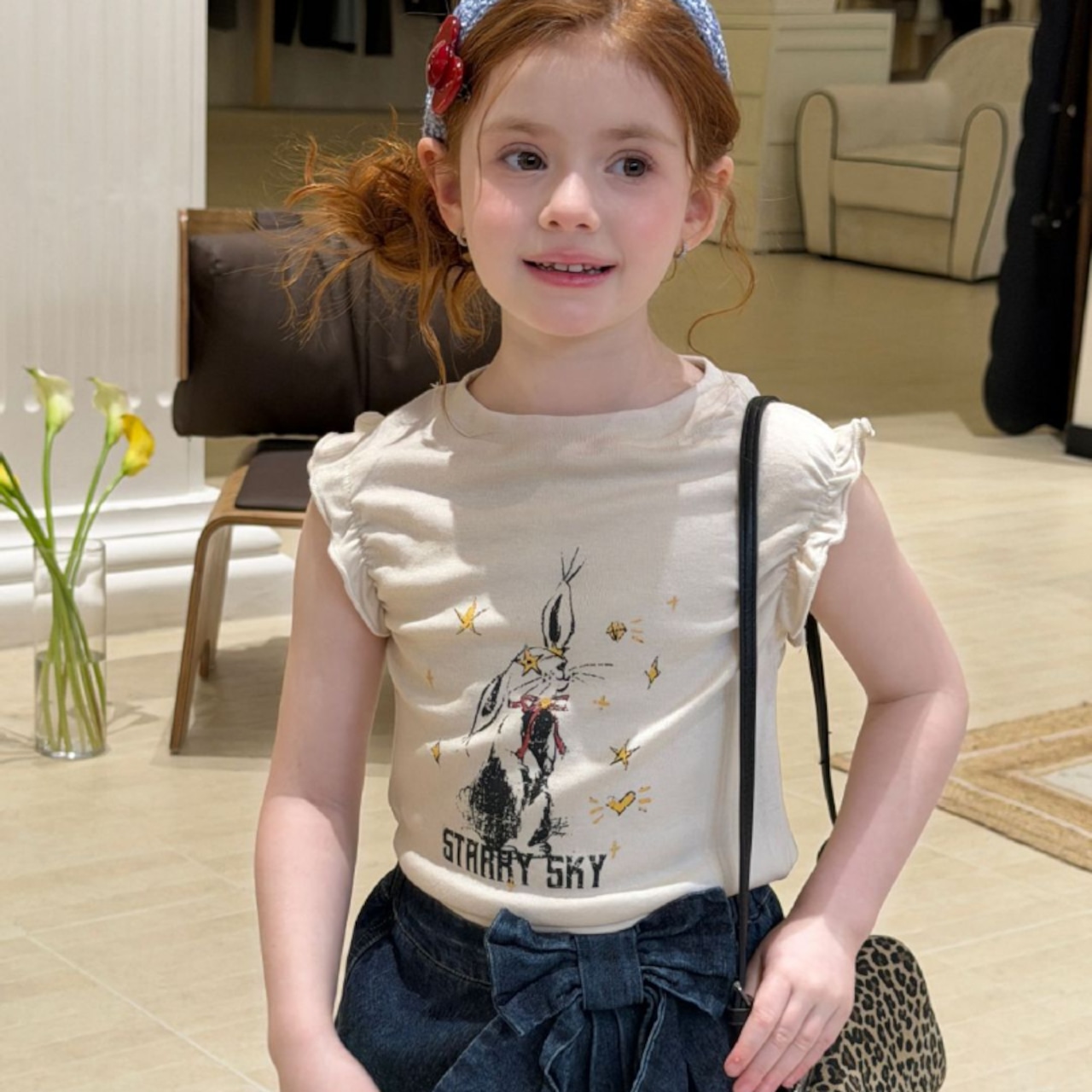 春蝶結びデザインデニムスカート