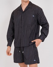 【SUNS】PIN STRIPE OPEN COLLAR LONG SLEEVE SHIRTS［RSS026］