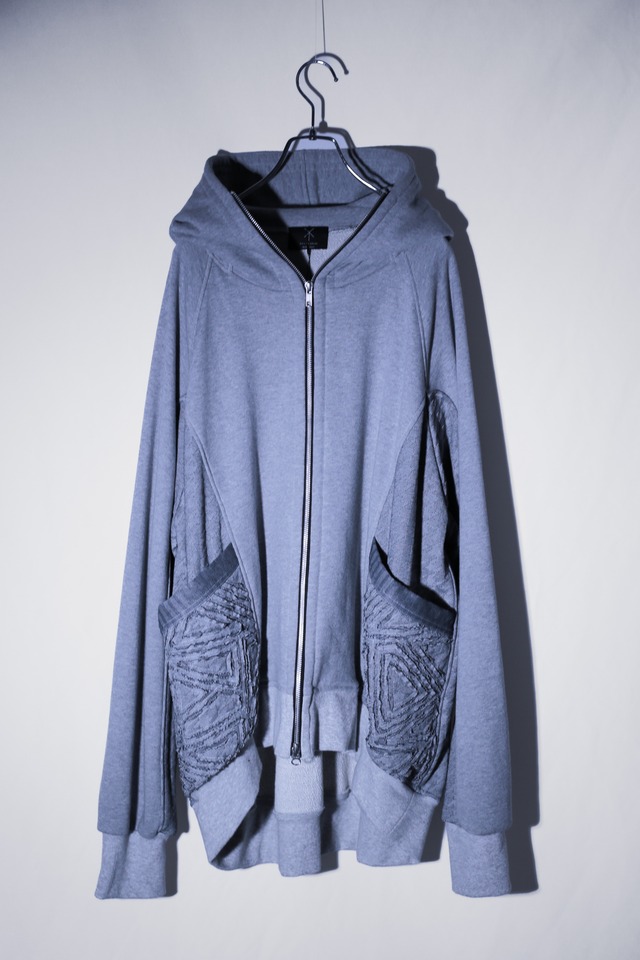 Raglan-Z-Hoodie ◯ (grey)