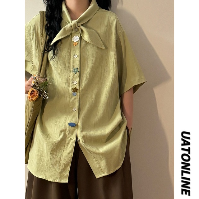 【UATONLINEシリーズ】★シャツ★ 2color ユニセックス トップス