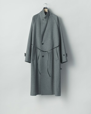 ssstein "WOOL CASHMERE OVERSIZED PEAK LAPEL CHESTER COAT〔GREY〕"