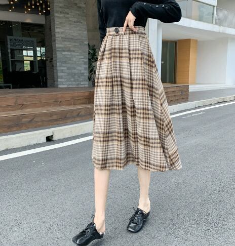 個性的 スカート ボトムス プリーツスカート 膝下 ミモレ丈 Aライン プリーツ ツイード ウエストマーク ハイウエスト かわいい きれいめ シンプル カジュアル 大人 上品 おしゃれ レトロ 大人可愛い 大人女子 こなれ感 ラブリー キュート ガーリー 存在感 柄 チェック柄 格子柄 秋 冬 オールシーズン 10代 20代 30代 レディース 女性用 オフィス 学生 通学 デート お出かけ 女子会 休日 旅行 着回し 普段使い 韓国系 オルチャン モテ 定番 S M L XL カーキ 青 ブルー