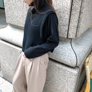Turtle knit vest /black (12月下旬頃発送予定)