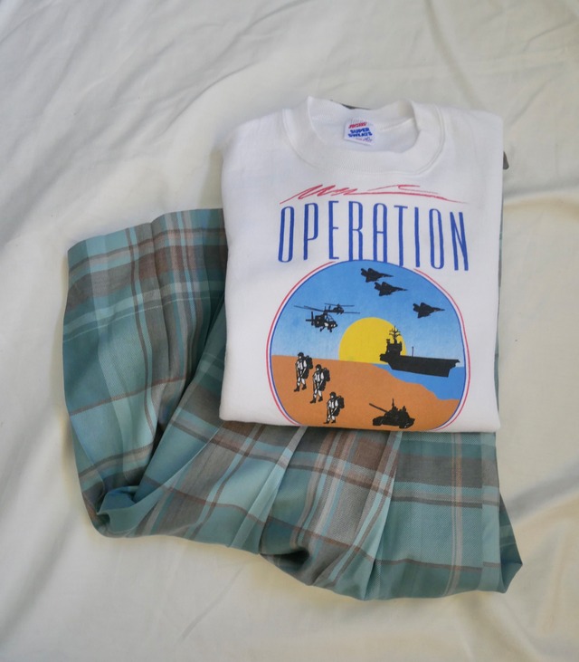 US PENDLETON pail blue check skirt