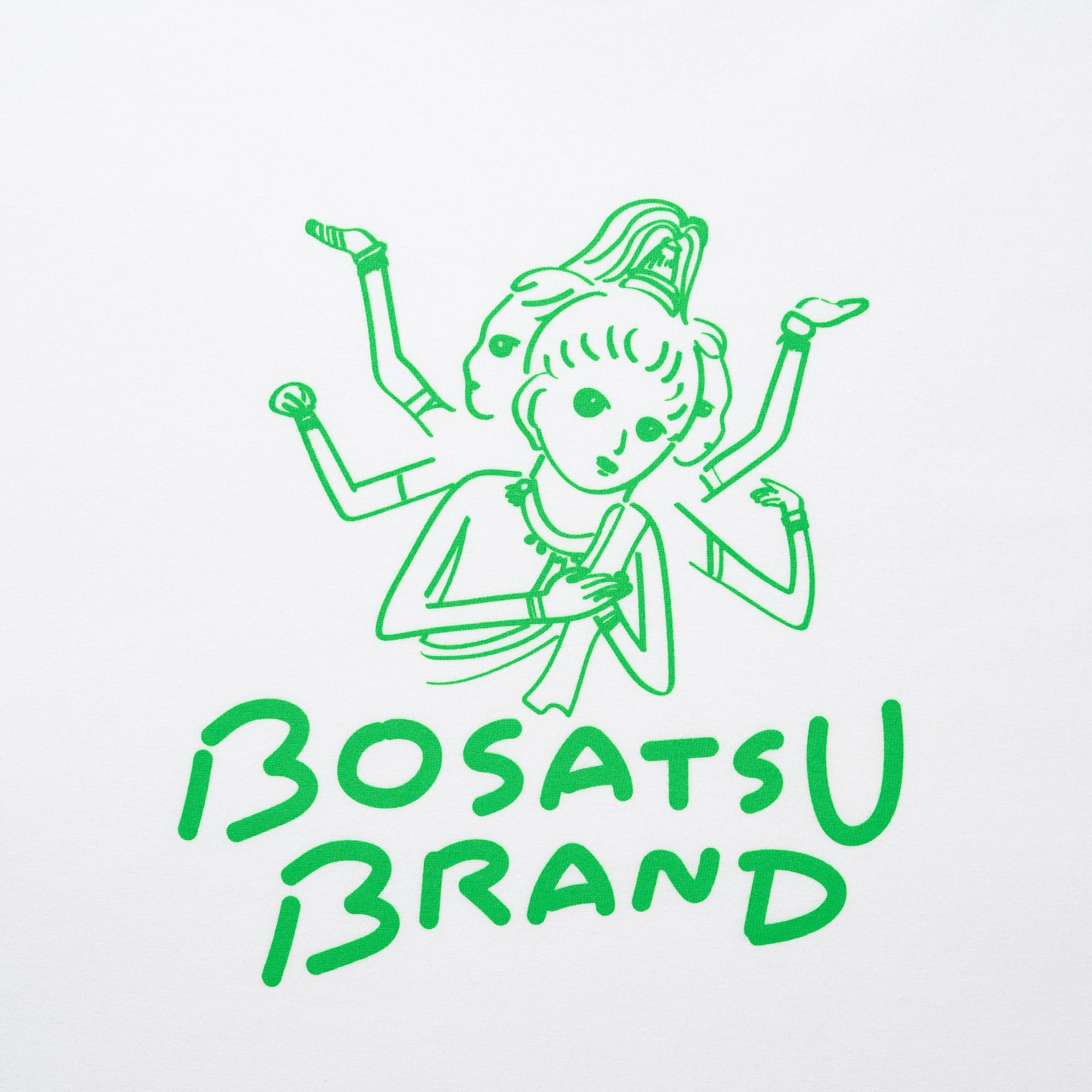阿修羅 仏像 Tシャツ (プリント) 6.2oz ホワイト/蛍光グリーン