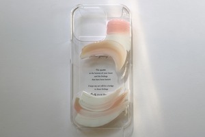 iPhone 14Proアートケース Peach Milk （絵の具・1点物）