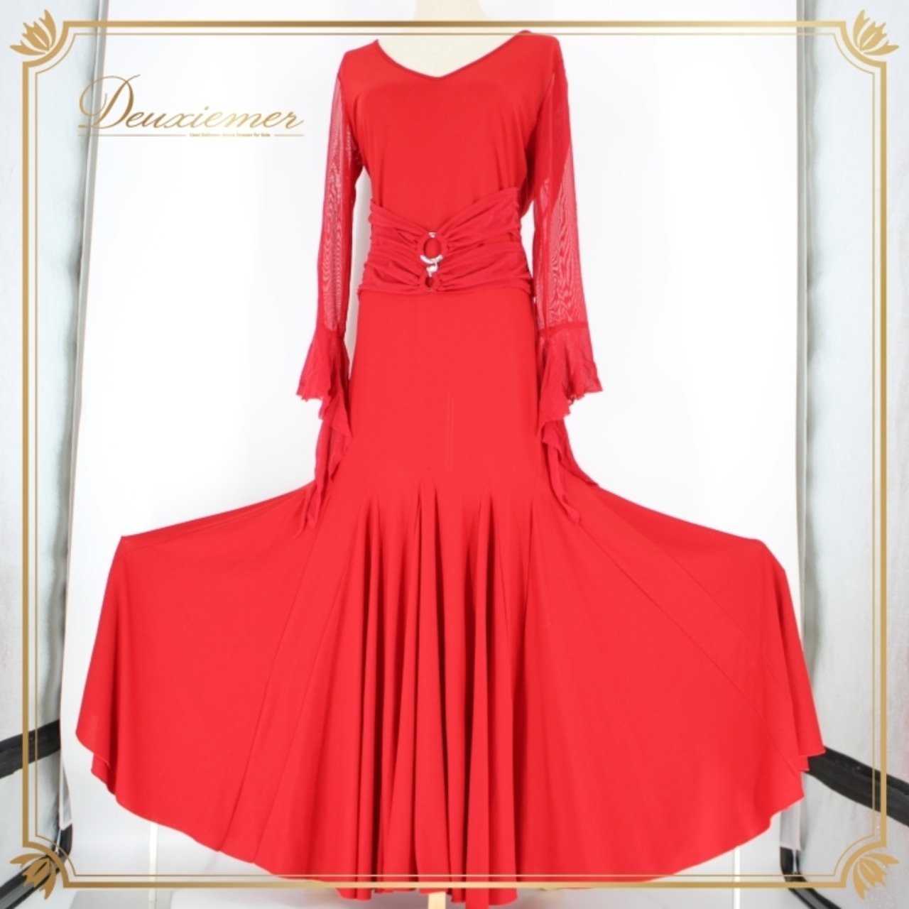 社交ダンス 衣装 スタンダード ドレス ワンピース パーティ衣装 女性用 オールシーズン 赤 Leirena レイリーナ レッド系 派手 無地 スタイルアップ フォーマル 衣装 ドレスアップ 躍動感 エレガント シンプル サイズ42 着やすい パーティー 目を引く ジャズダンス ブランド ポリエステル ポリウレタン クラシック パフォーマンス 舞台 衣装 結婚式 パーティードレス 社交ダンス用品