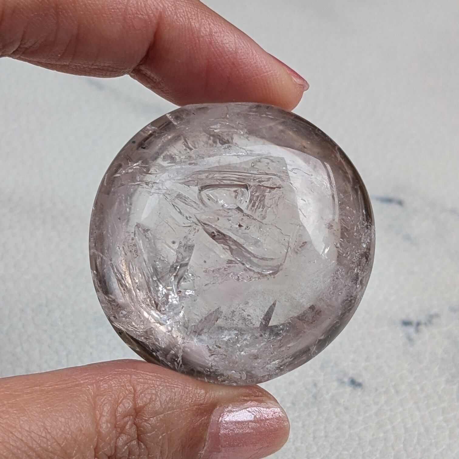 エレスチャルクォーツ（水入虹り） エレスチャルクォーツ 水入り(気泡入り)パーム | iris imrama stone