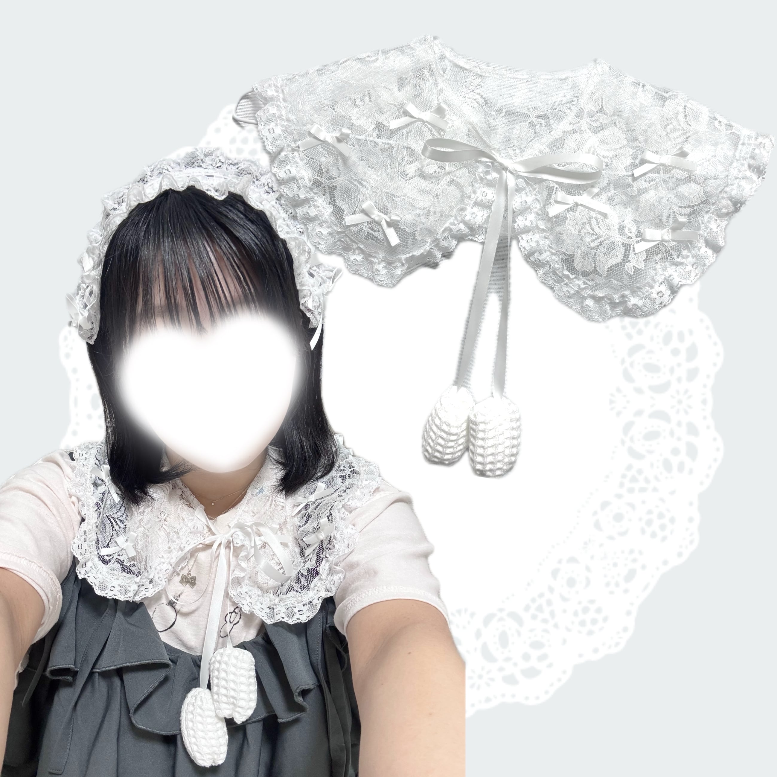 tulip ribbon race collar／ つけ襟 付け襟 | one more