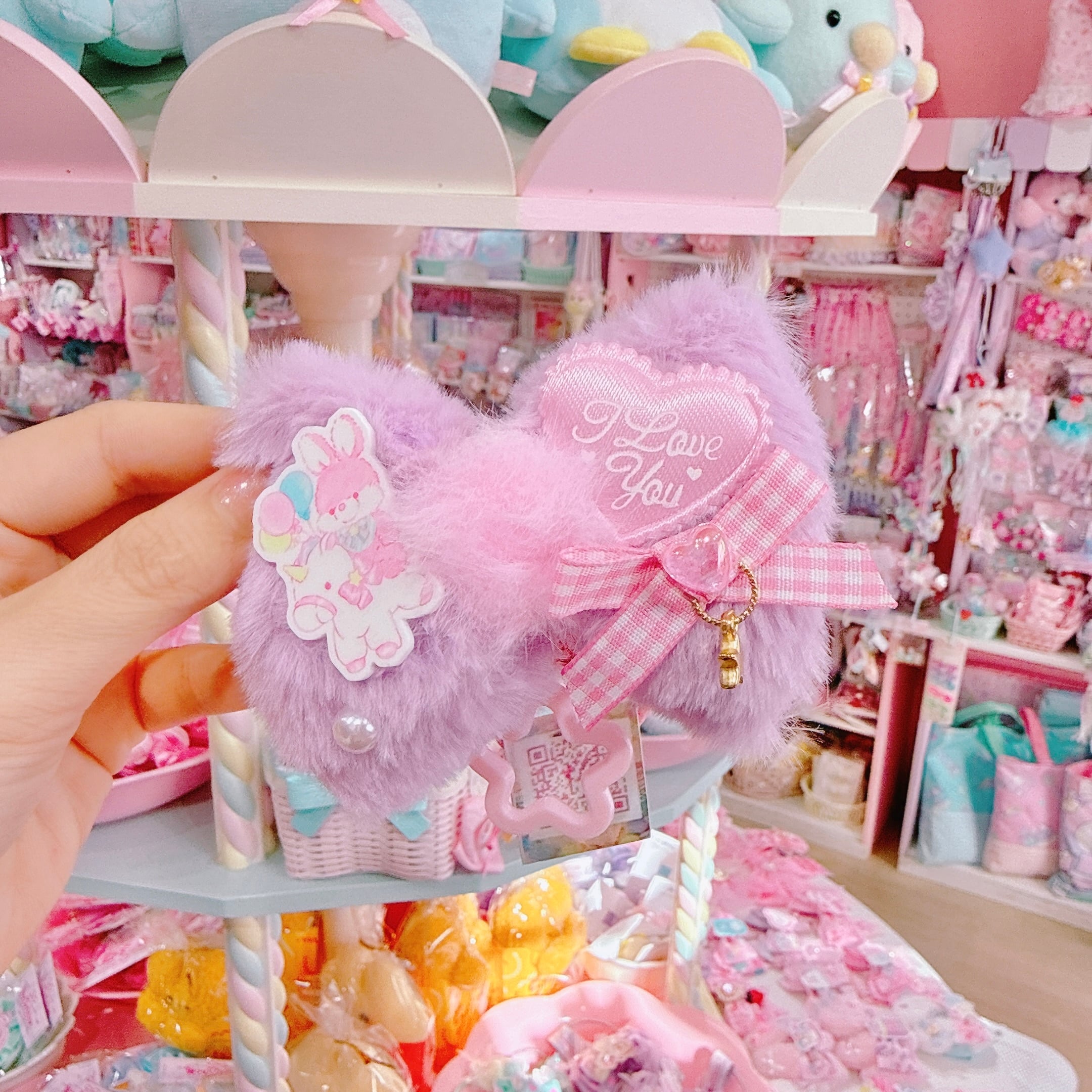 【F1】73-39ファーリボンヘアゴム