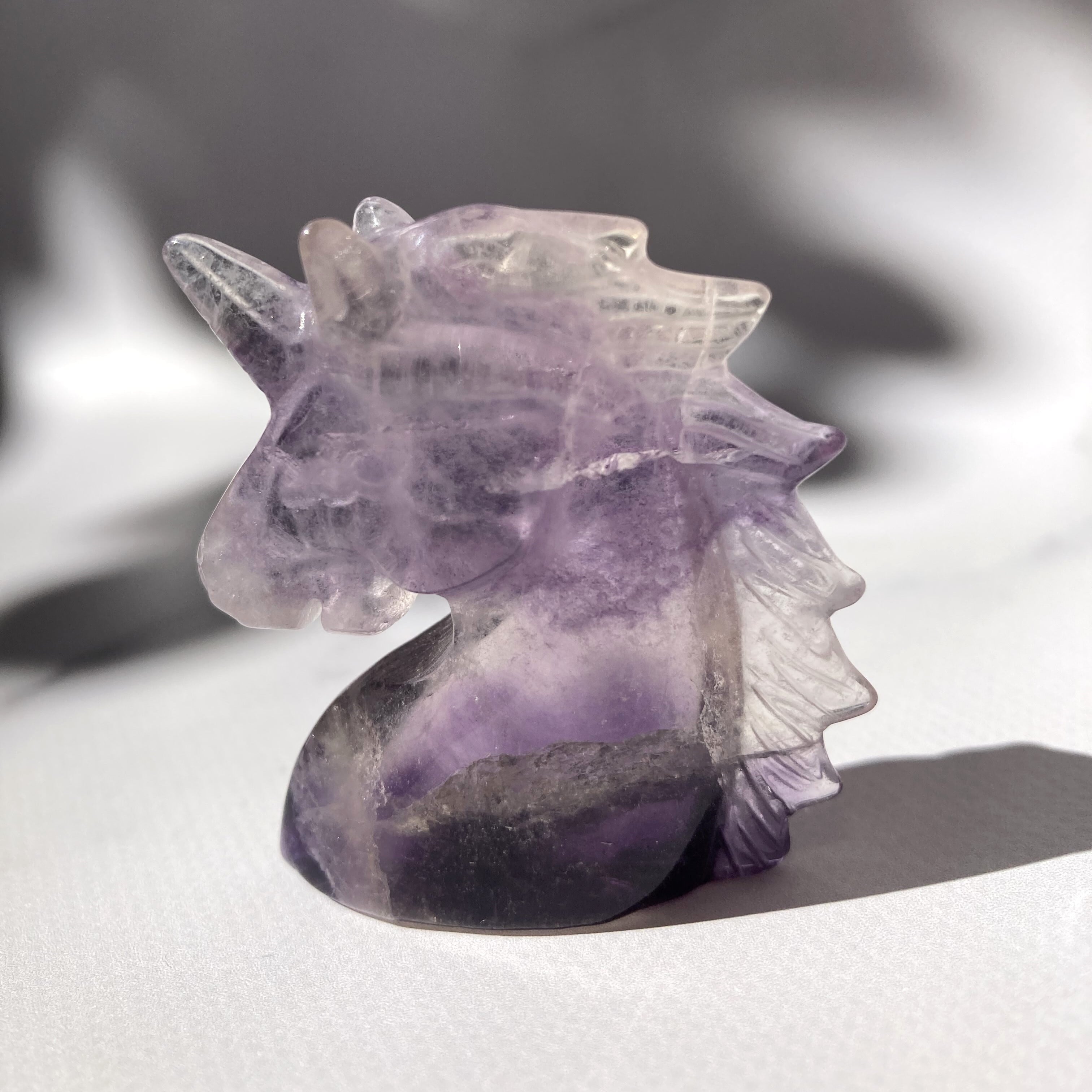 mameruさま専用　美！バイカラーフローライト　ユニコーン　天然石置物 mameruさま専用 美！バイカラーフローライト ユニコーン 天然石