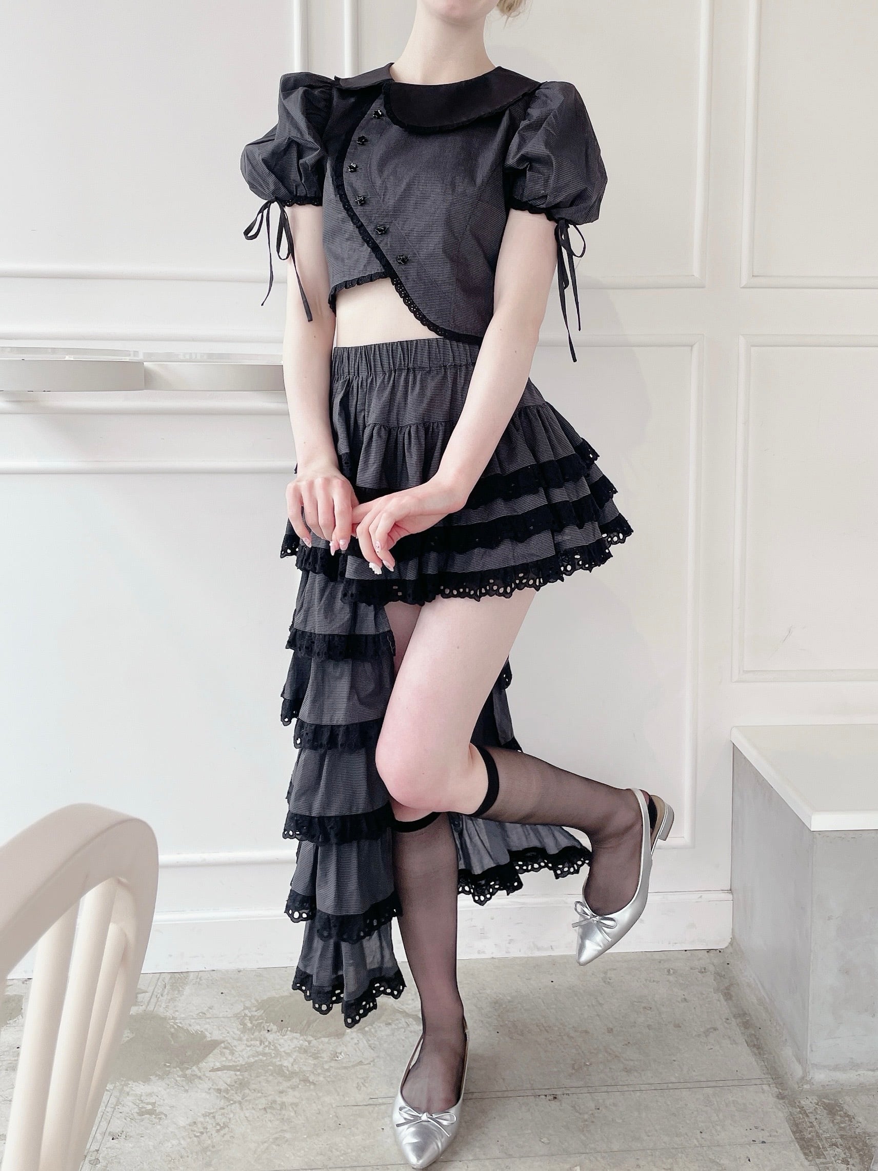 S/S アシンメトリーフリルスカート | lilLilly official webstore