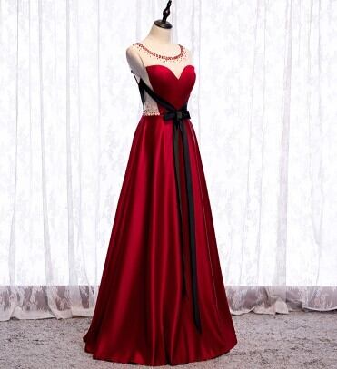 美品！ イブニングドレス ワインレッド ロング 優雅なシルエット 細  