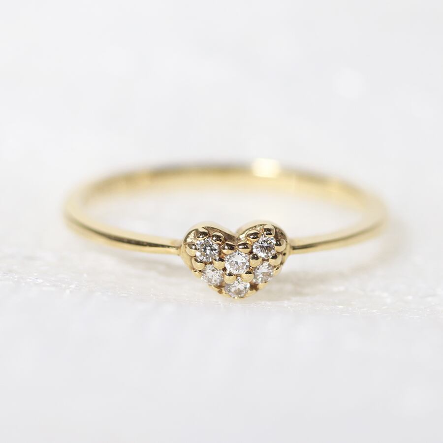 K10 ハート ダイヤモンドリング | jewelryway