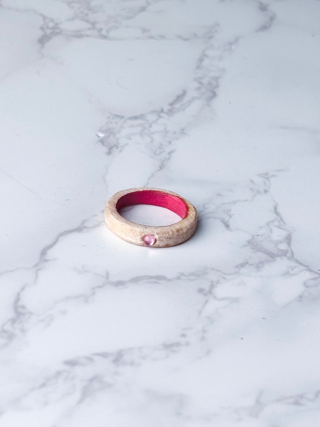 漆景 内漆 白桜 | 本漆の木の指輪 | Zarame