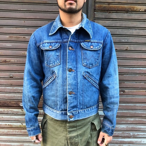 80s Wrangler ラングラー 124MJ トラッカー デニム ジャケット ヴィンテージ 70s 11mj gジャン 黒タグ ウエスタン インディゴ 濃紺 42 40