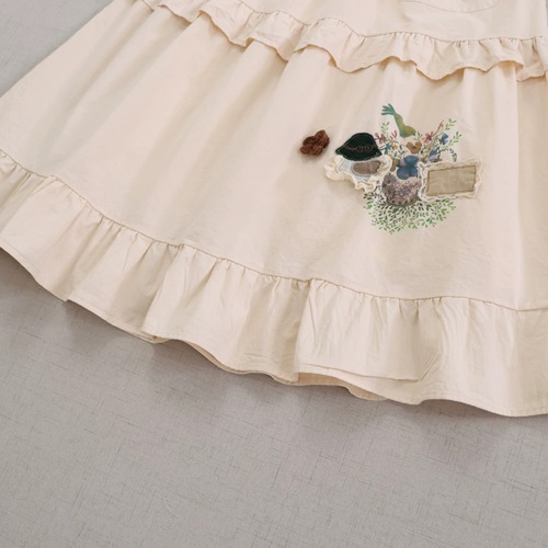 3色/ポイント刺繍フリルスカート ・12416
